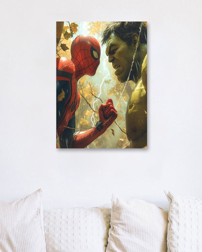 Spiderman Vs Hulk - @ArtOfPainting