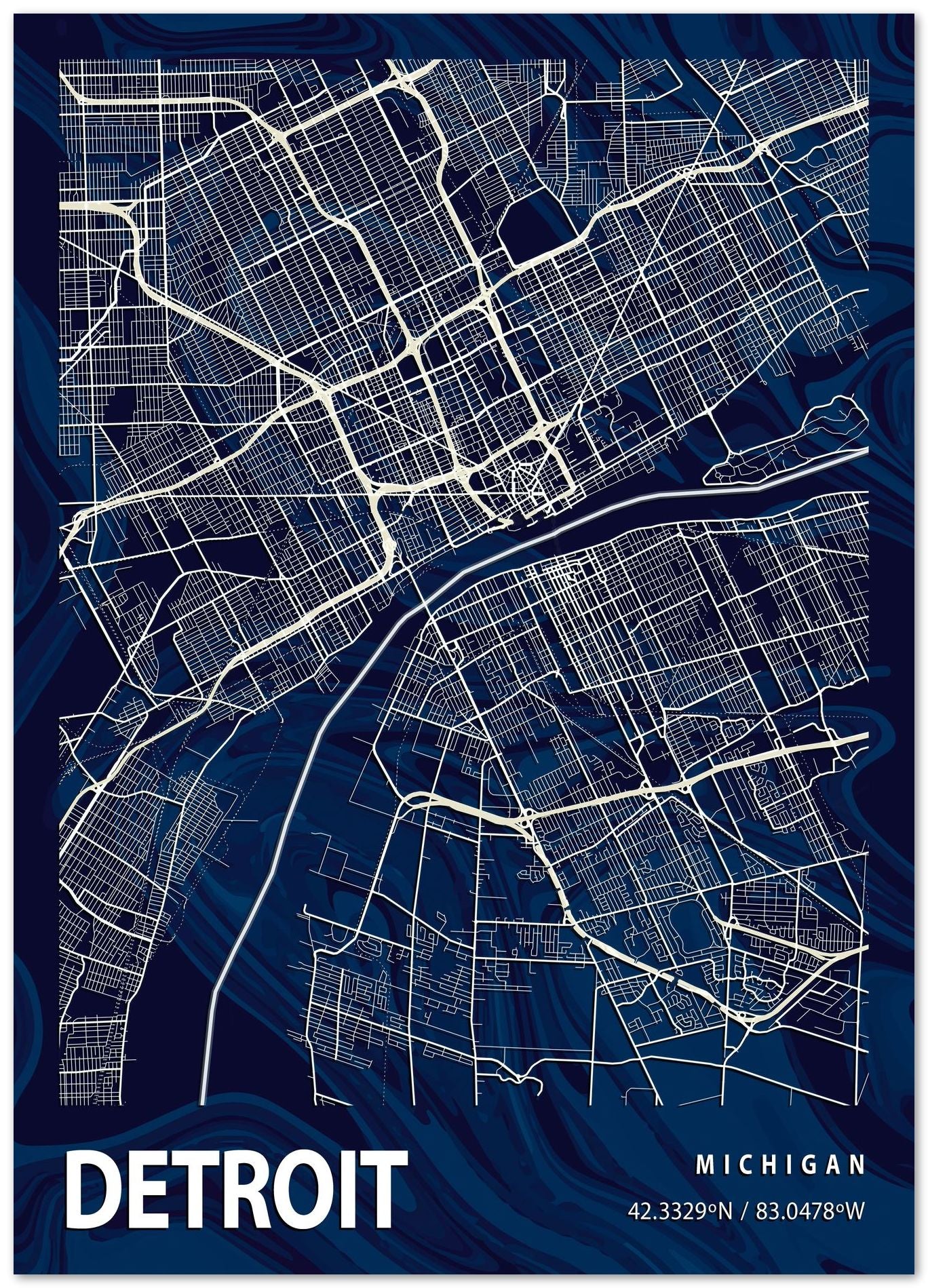 DETROIT CROCUS MARBLE MAP  - @Helios