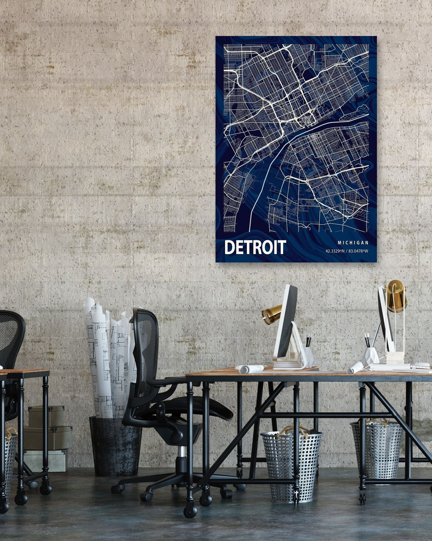 DETROIT CROCUS MARBLE MAP  - @Helios