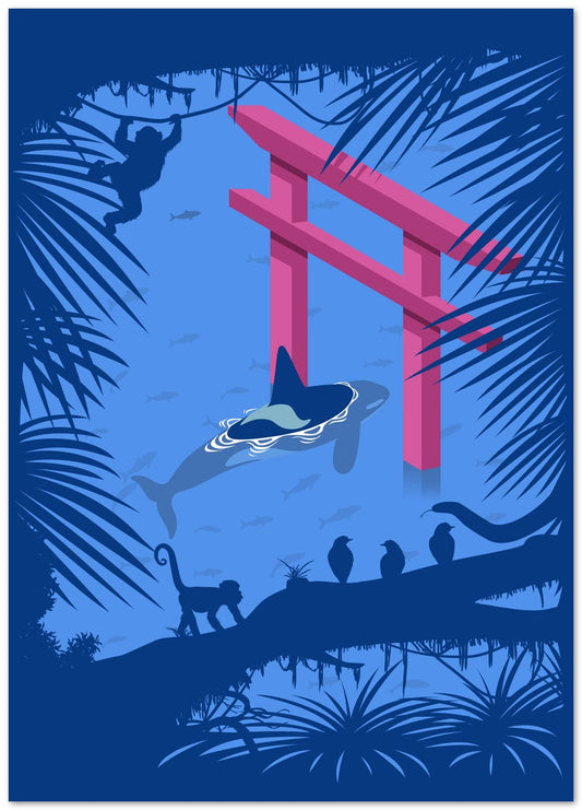 Killer Whale under torii - @Albertees