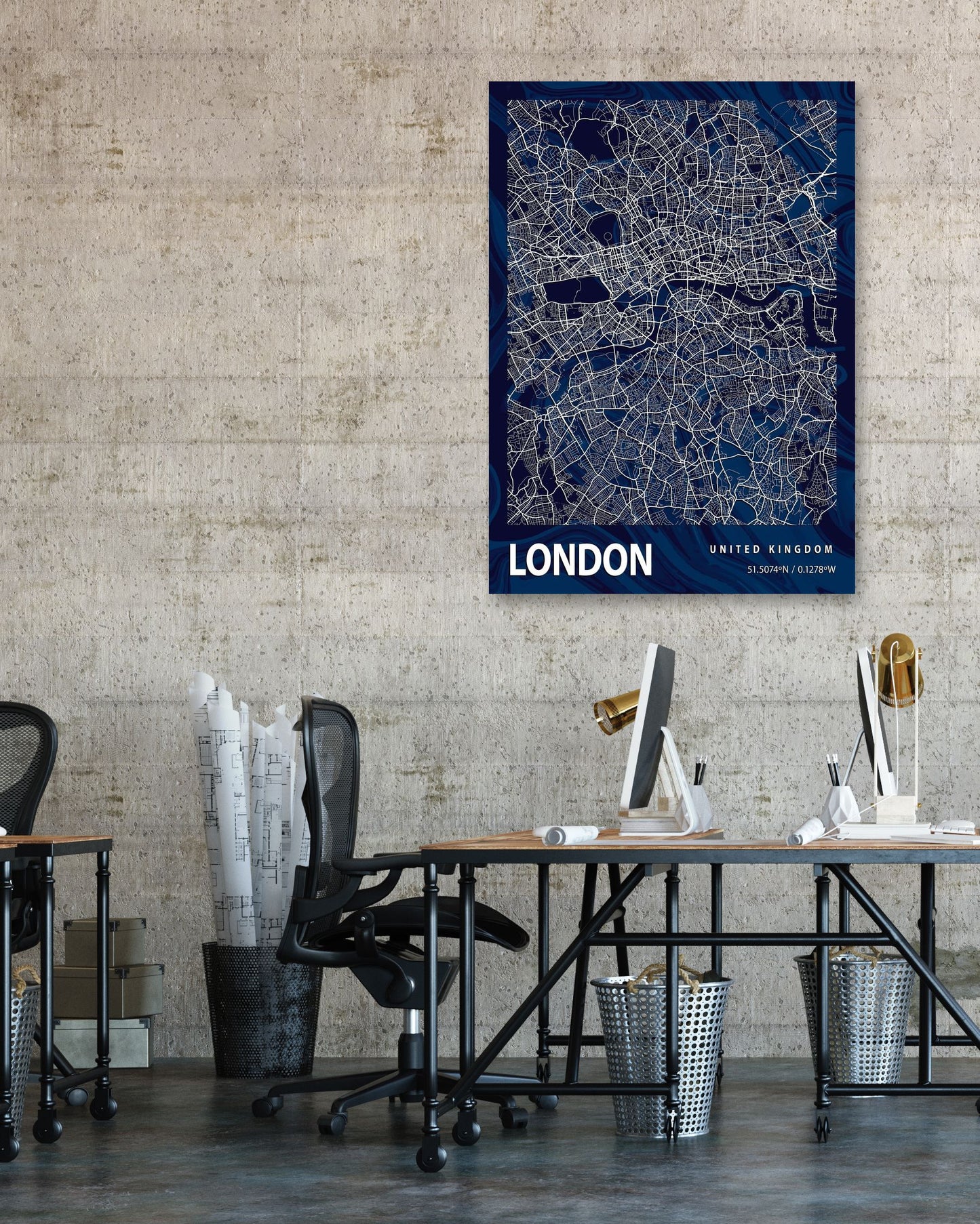 LONDON CROCUS MARBLE MAP  - @Helios