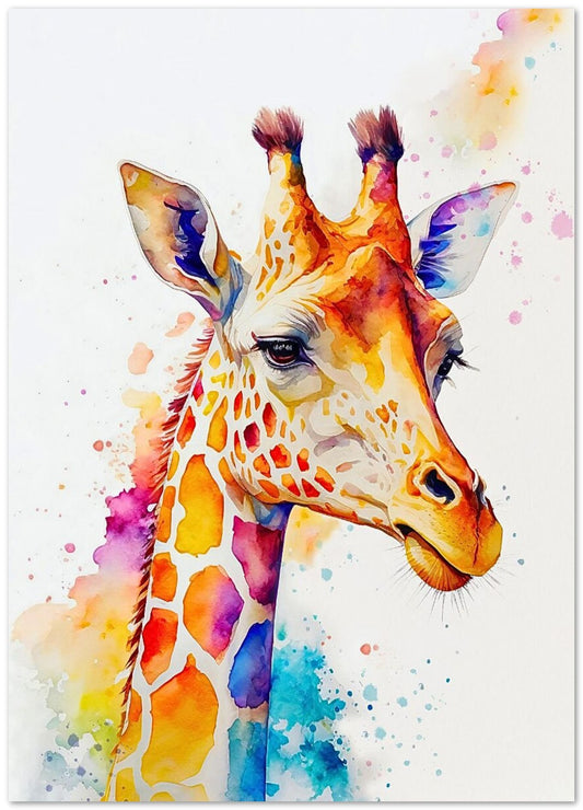 Watercolor Giraffe - @ArtOfPainting