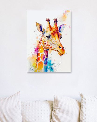 Watercolor Giraffe - @ArtOfPainting