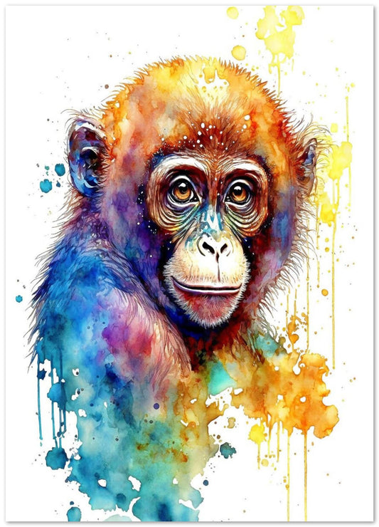 Watercolor Monkey - @ArtOfPainting