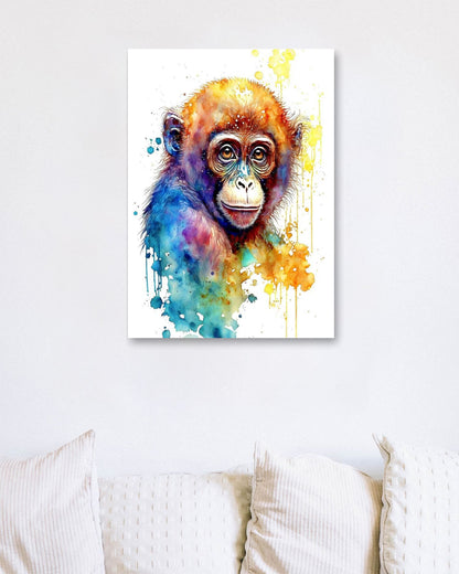 Watercolor Monkey - @ArtOfPainting