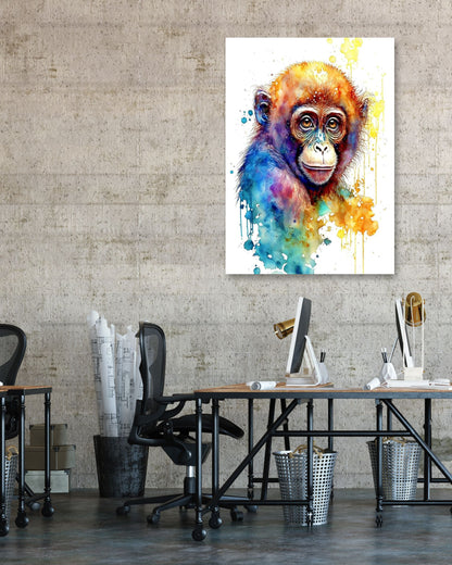 Watercolor Monkey - @ArtOfPainting