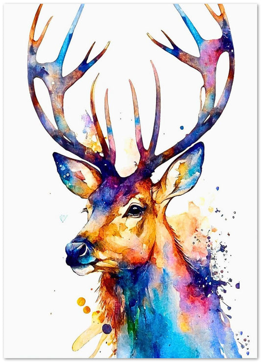 Watercolor Reindeer - @ArtOfPainting