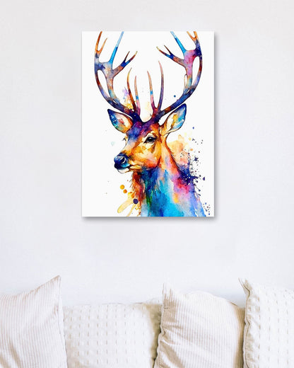 Watercolor Reindeer - @ArtOfPainting