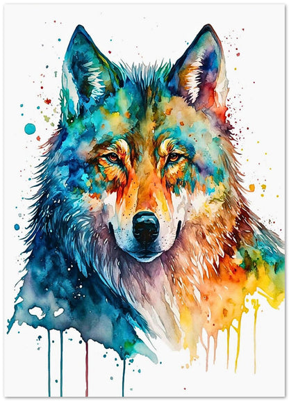 Watercolor Wolf - @ArtOfPainting