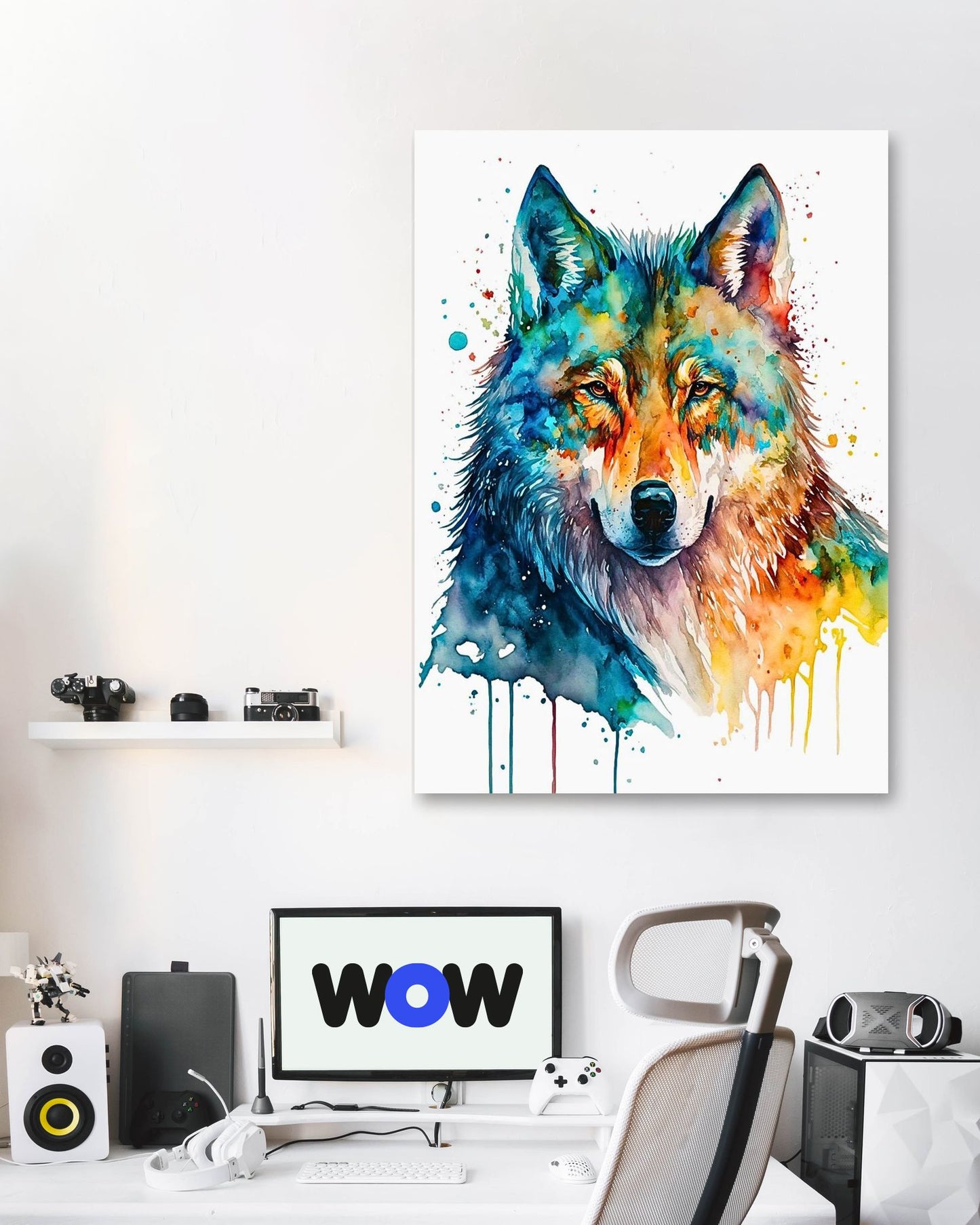 Watercolor Wolf - @ArtOfPainting