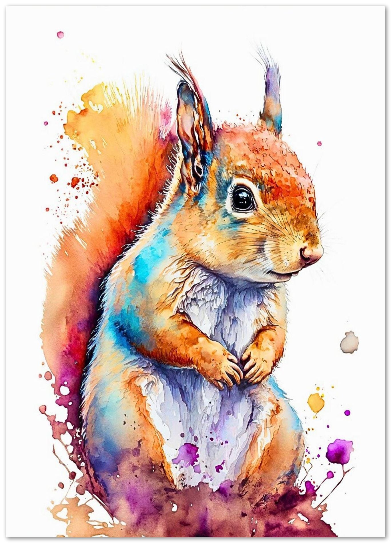 Squirrel Water Color - @ArtOfPainting