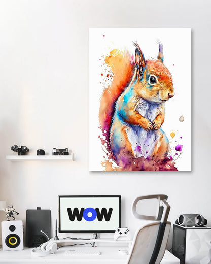 Squirrel Water Color - @ArtOfPainting