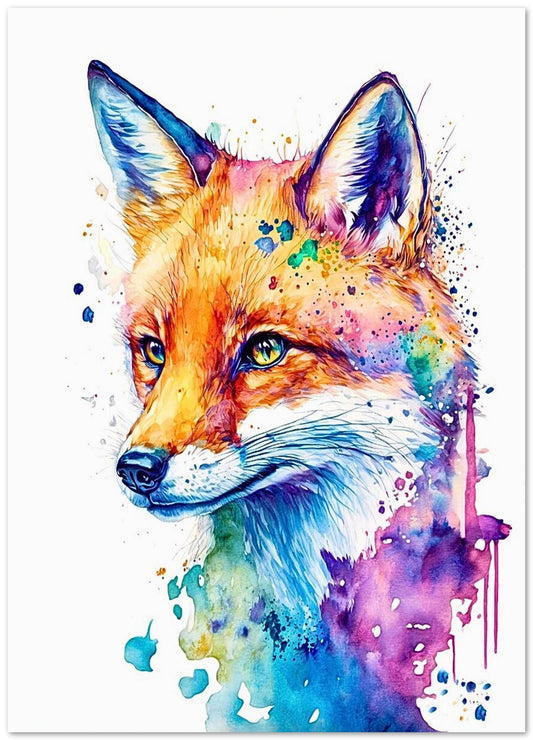 Fox Water Color - @ArtOfPainting