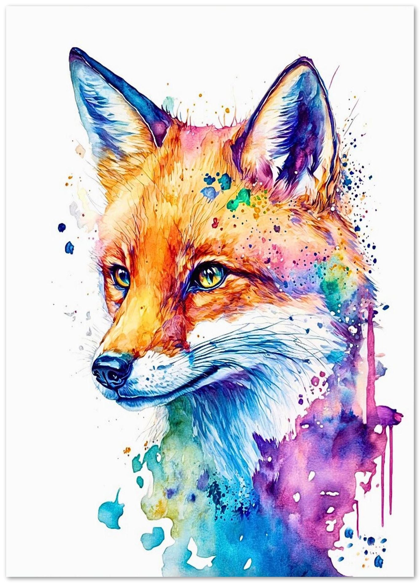 Fox Water Color - @ArtOfPainting