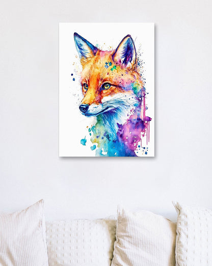 Fox Water Color - @ArtOfPainting