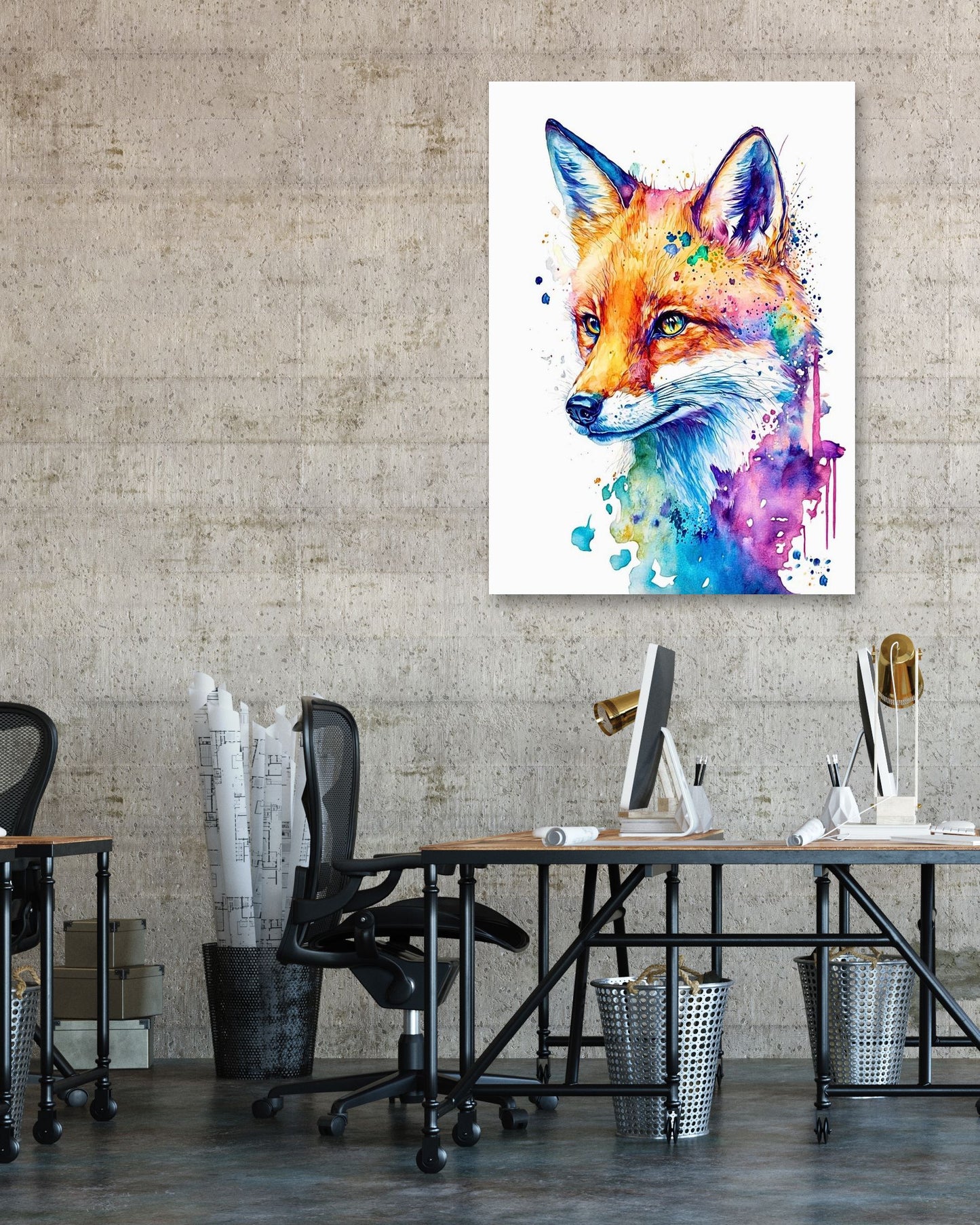 Fox Water Color - @ArtOfPainting