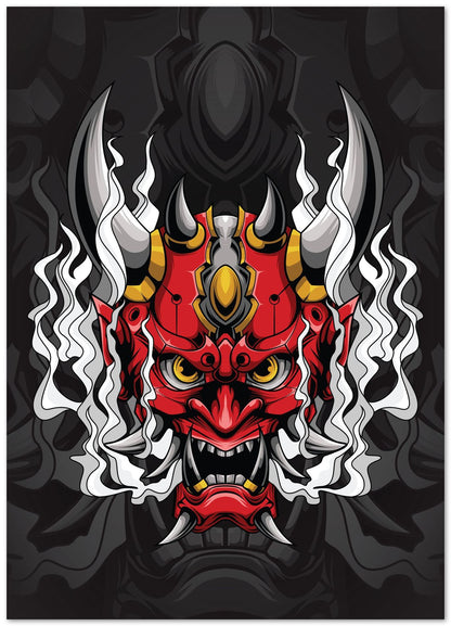 Japanese Poster Oni Mask - @PowerUpDesign