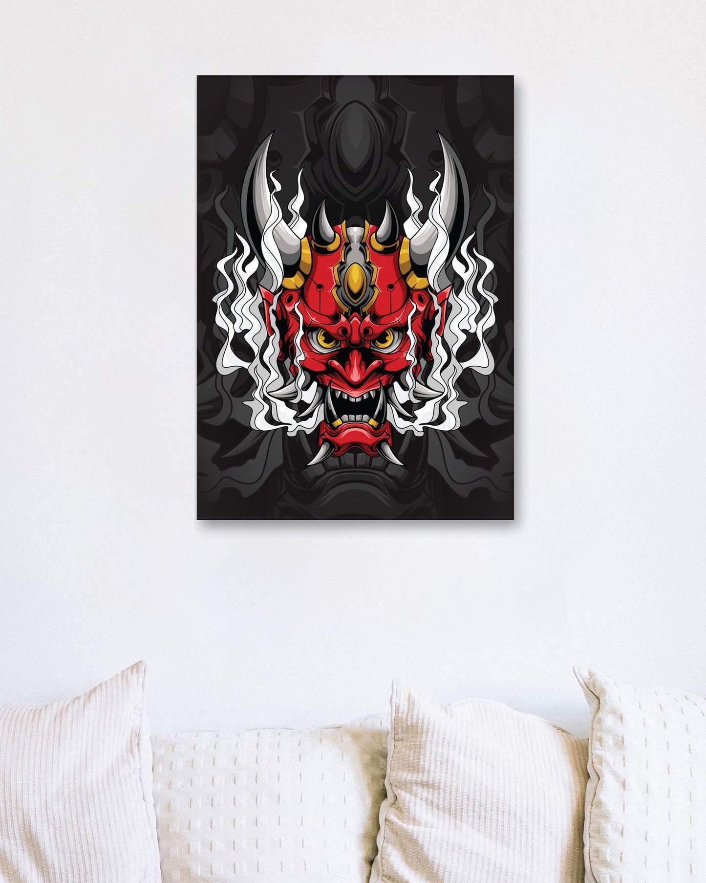 Japanese Poster Oni Mask - @PowerUpDesign