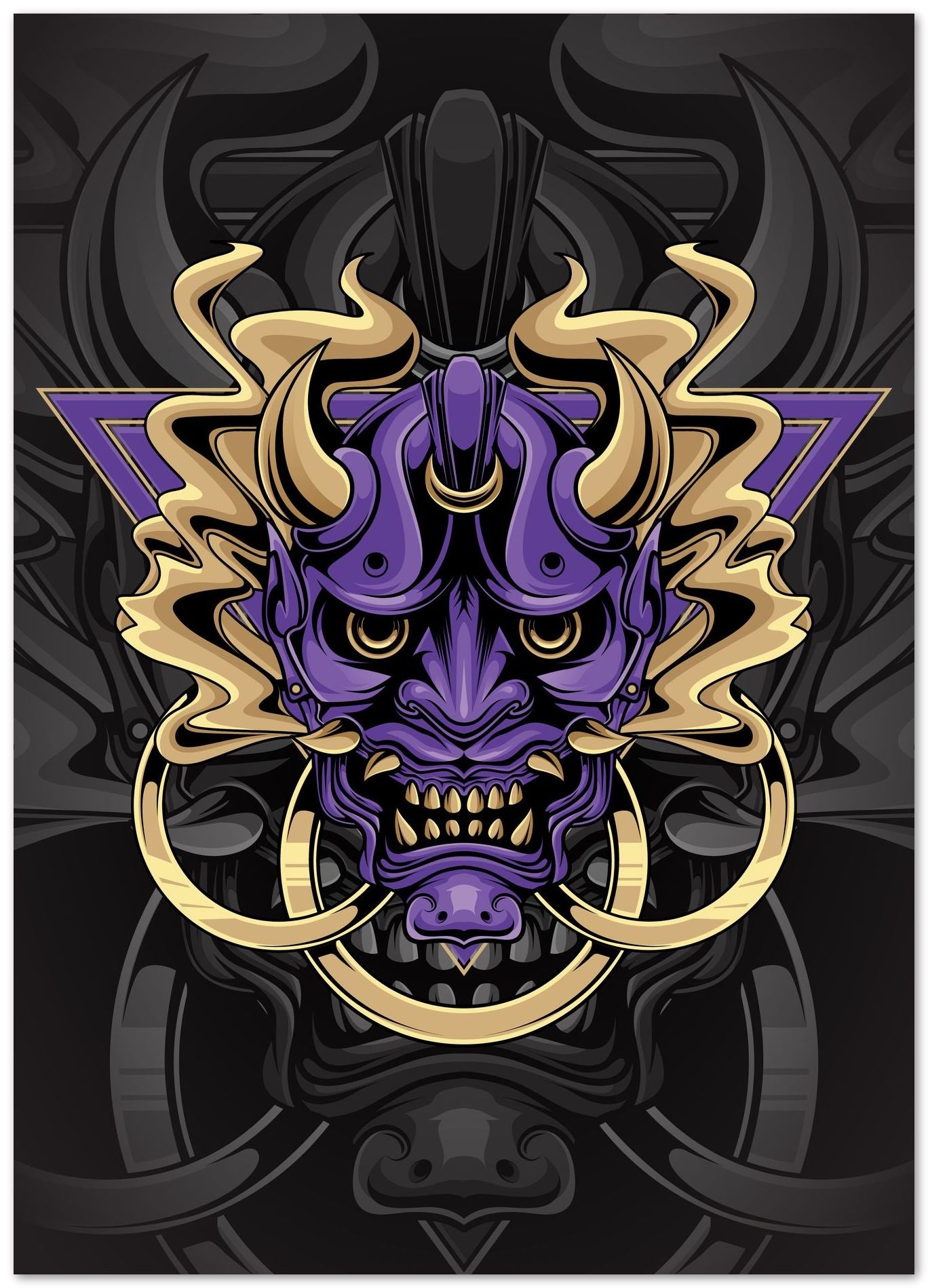 Japanese Demon Illustration - @PowerUpDesign