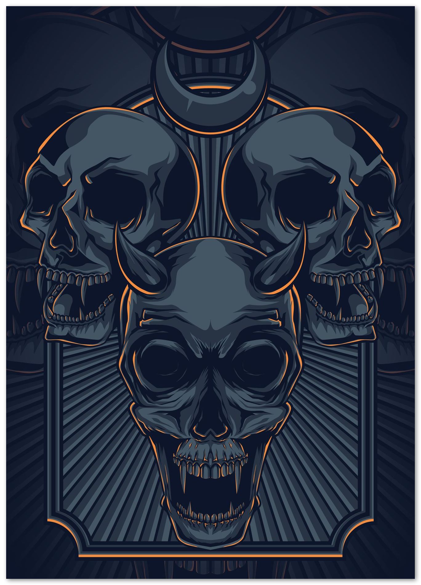 Skull Vintage Illustration - @PowerUpDesign