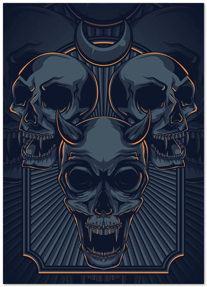 Skull Vintage Illustration - @PowerUpDesign