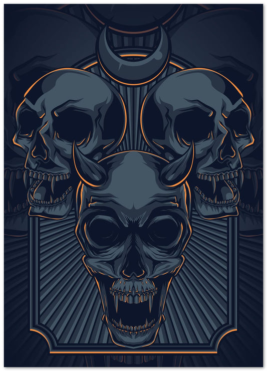 Skull Vintage Illustration - @PowerUpDesign