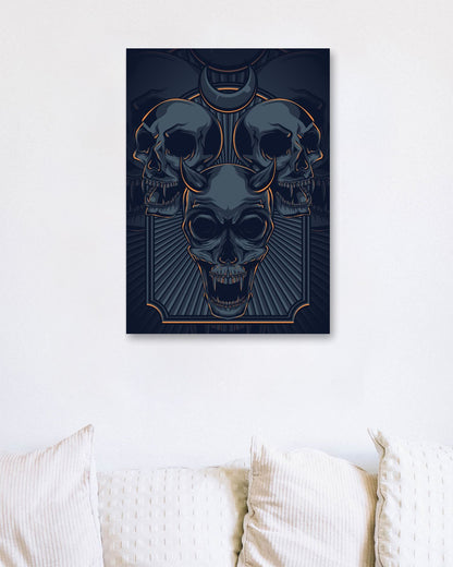 Skull Vintage Illustration - @PowerUpDesign