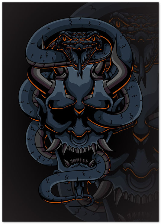 Japanese Demon with Viper - @PowerUpDesign