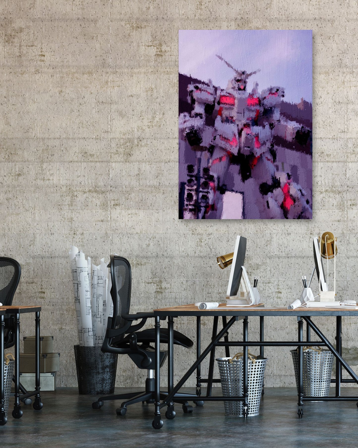 Gundam oil painting - @hikenthree