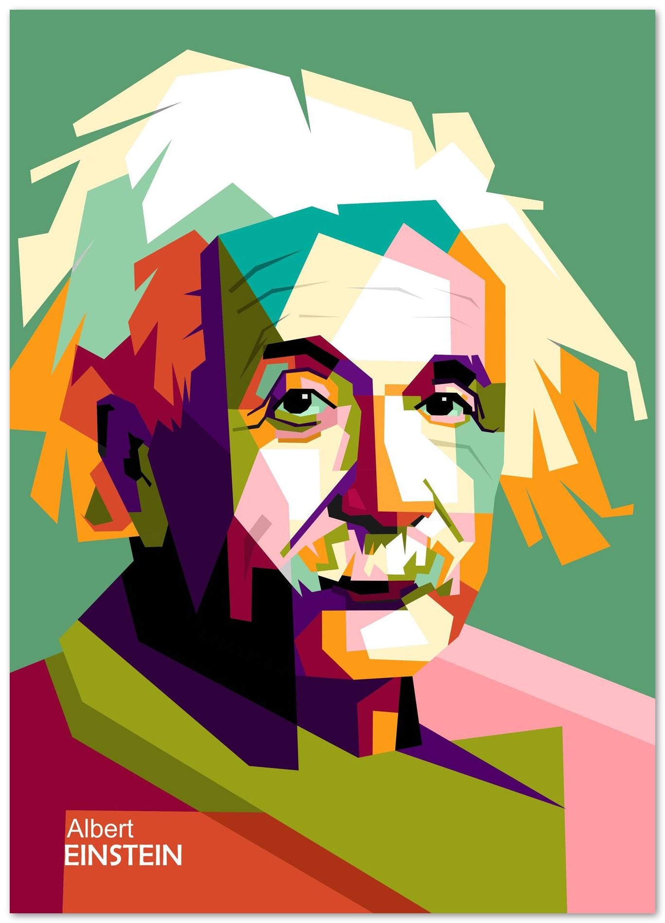 Albert Einstein in wpap pop art - @Mirupop_06