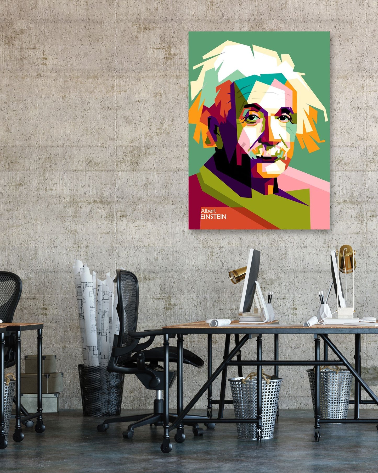 Albert Einstein in wpap pop art - @Mirupop_06