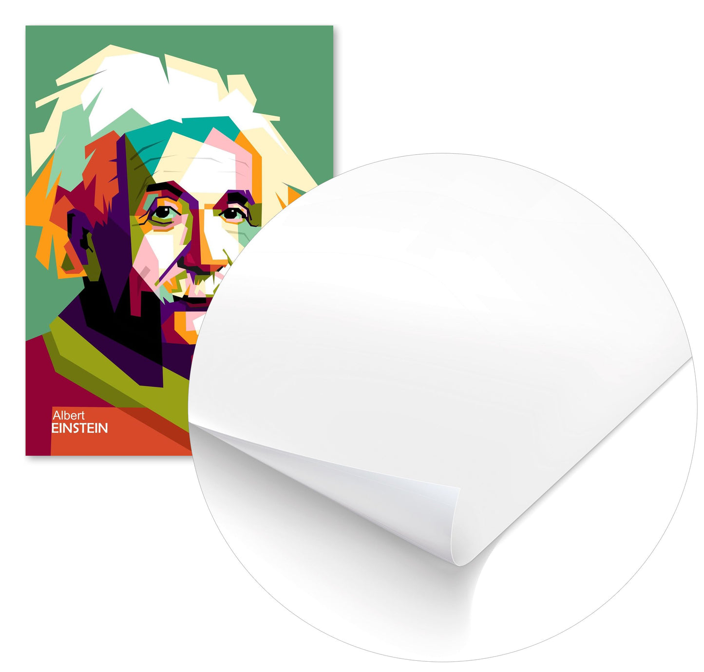 Albert Einstein in wpap pop art - @Mirupop_06