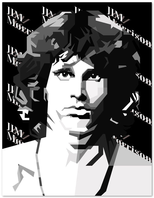 Jim Morrison Black White - @Artkreator