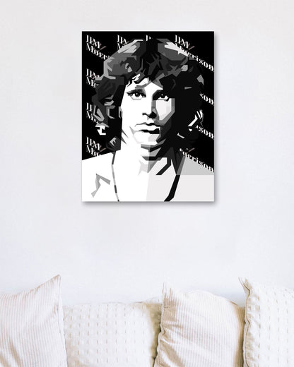 Jim Morrison Black White - @Artkreator