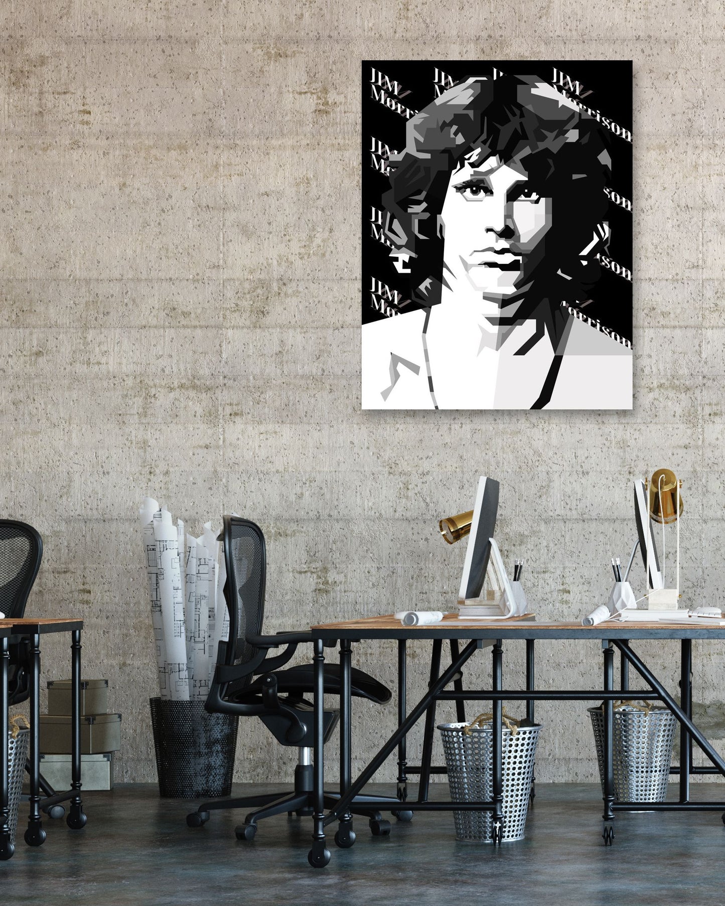 Jim Morrison Black White - @Artkreator