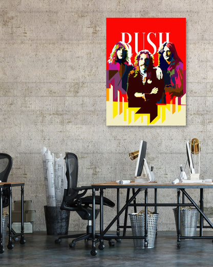 RUSH Classic Rock Pop Art WPAP - @Artkreator