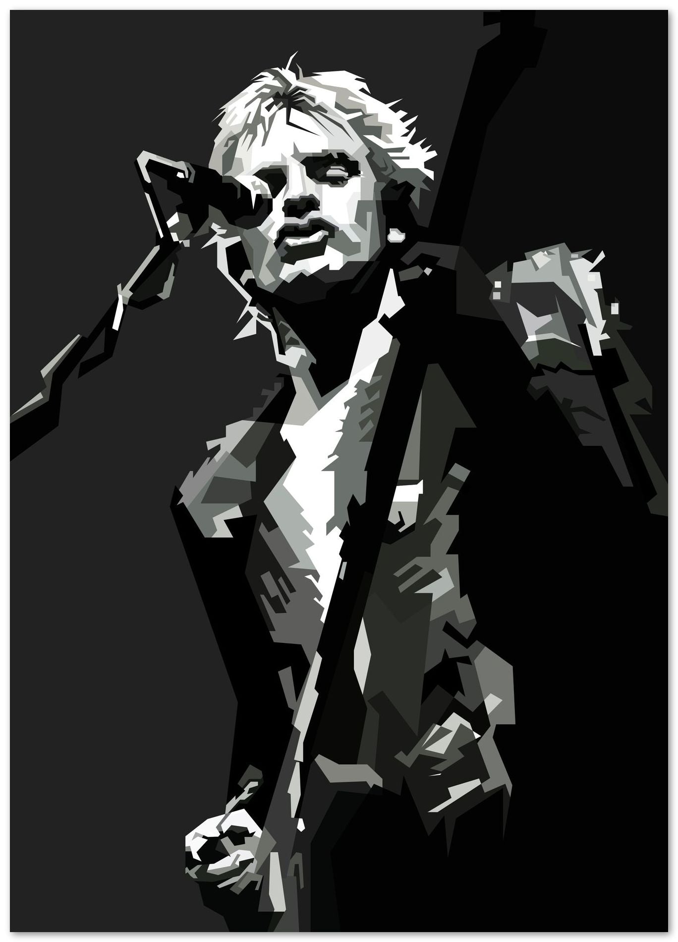 Sting Police Black White Portrait - @Artkreator