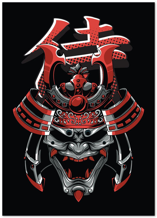 Japanese samurai illustration - @PowerUpDesign