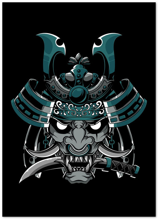 Japan samurai demon with katana - @PowerUpDesign