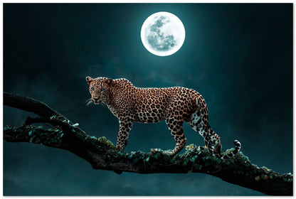 Leopard at Moon Night - @SaurabhDesigns