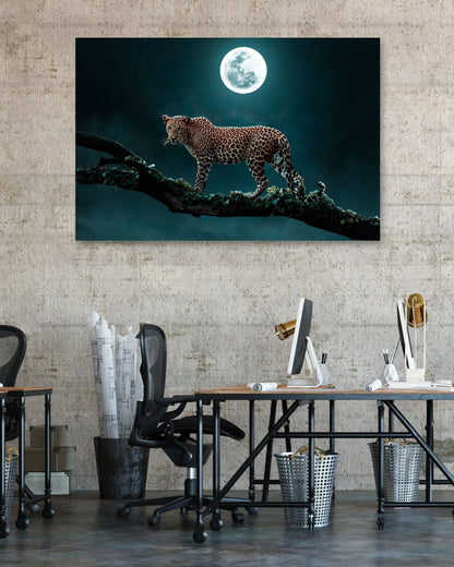 Leopard at Moon Night - @SaurabhDesigns