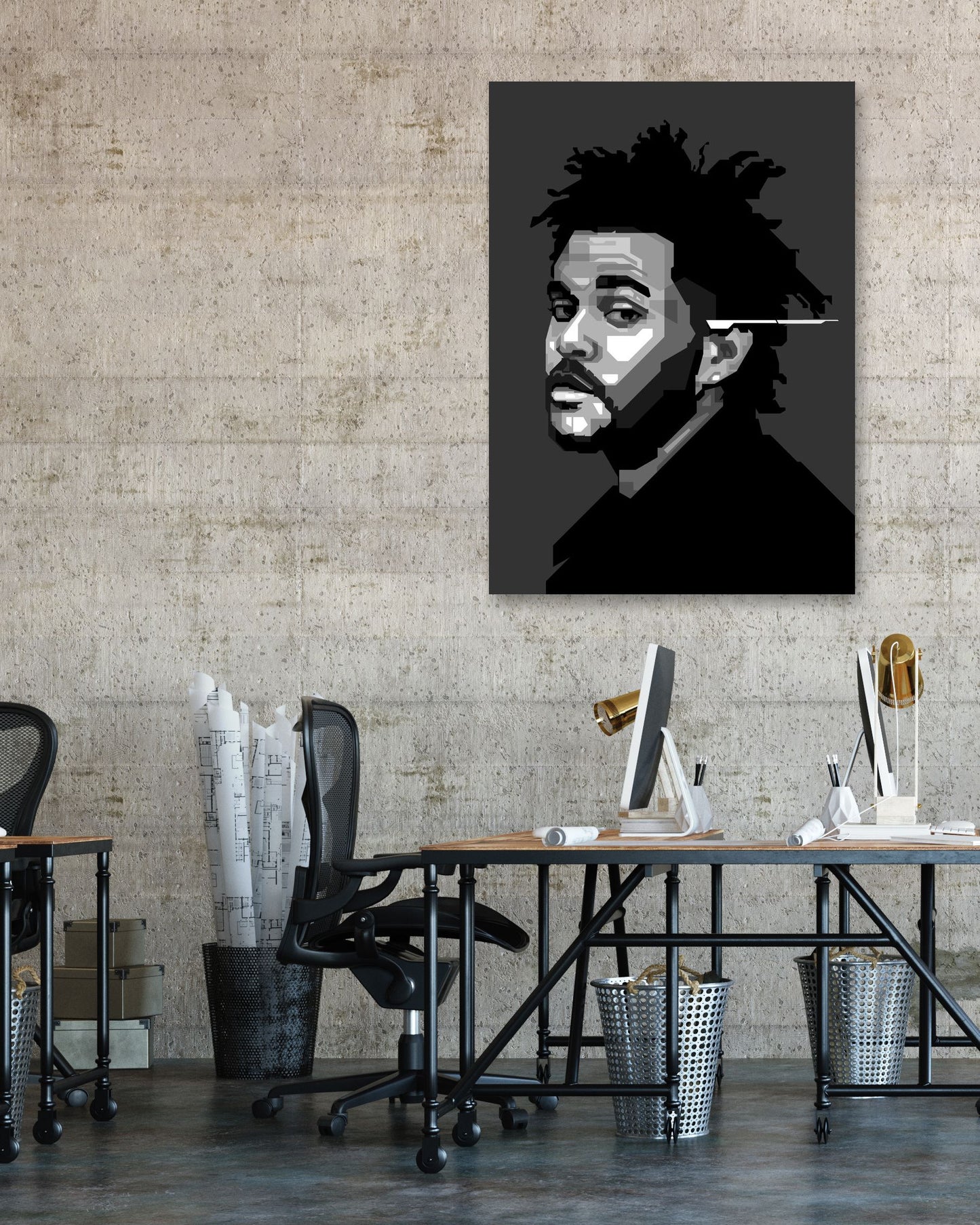 The Weeknd in Monochrome Art - @WPAPbyiant