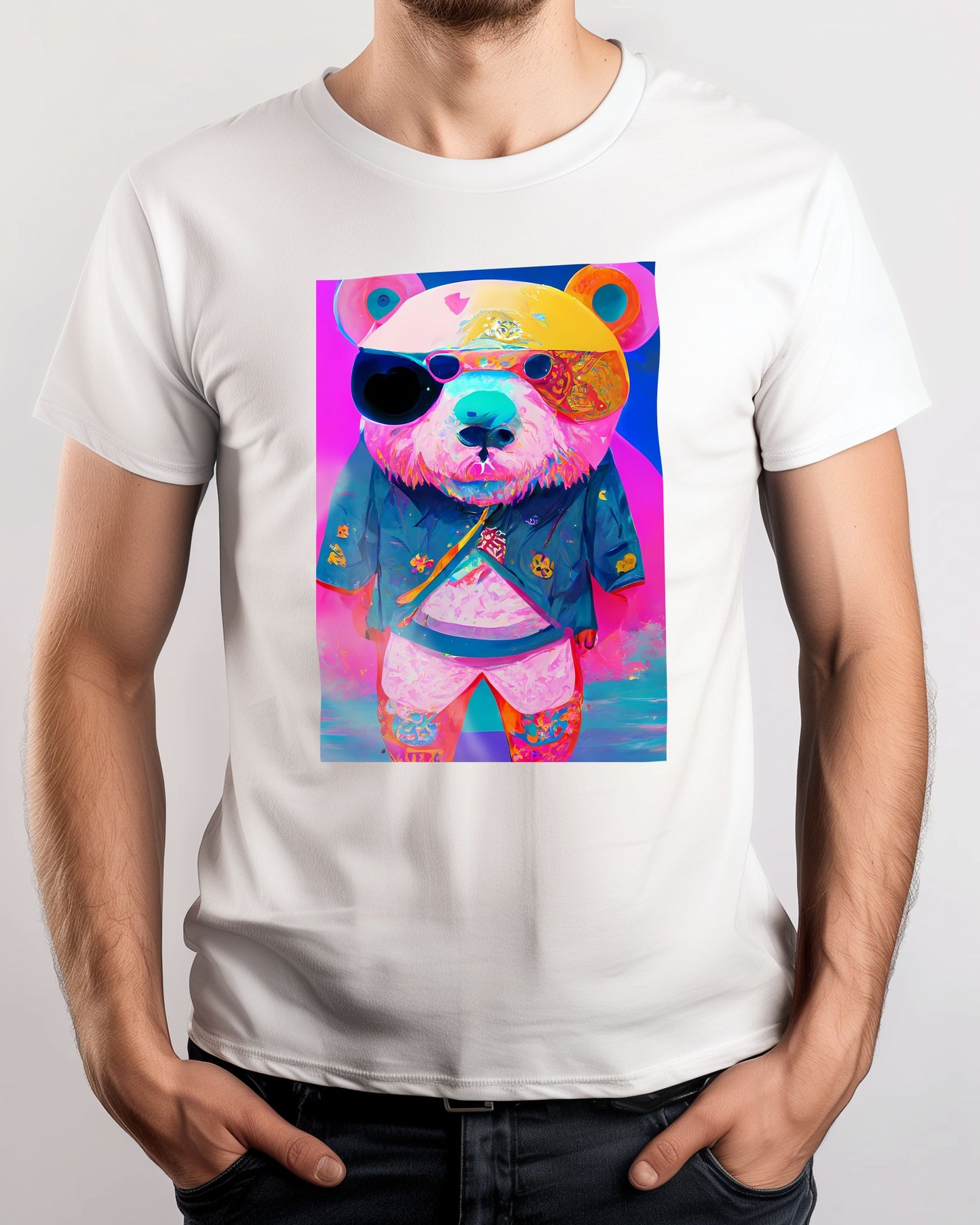 Panda bear vapor wave colorful - @SanDee15