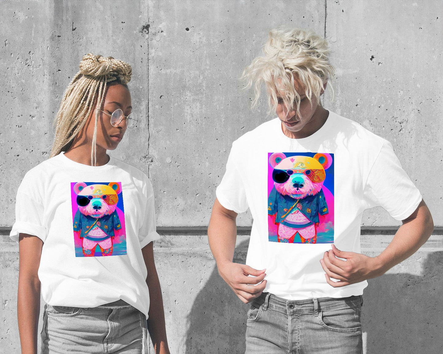 Panda bear vapor wave colorful - @SanDee15