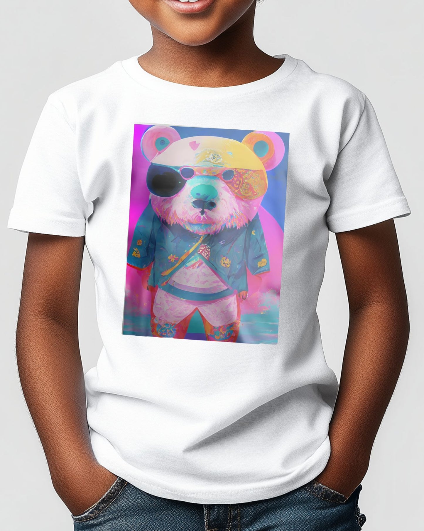 Panda bear vapor wave colorful - @SanDee15