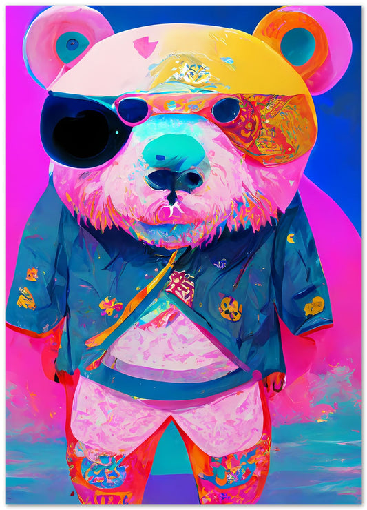 Panda bear vapor wave colorful - @SanDee15