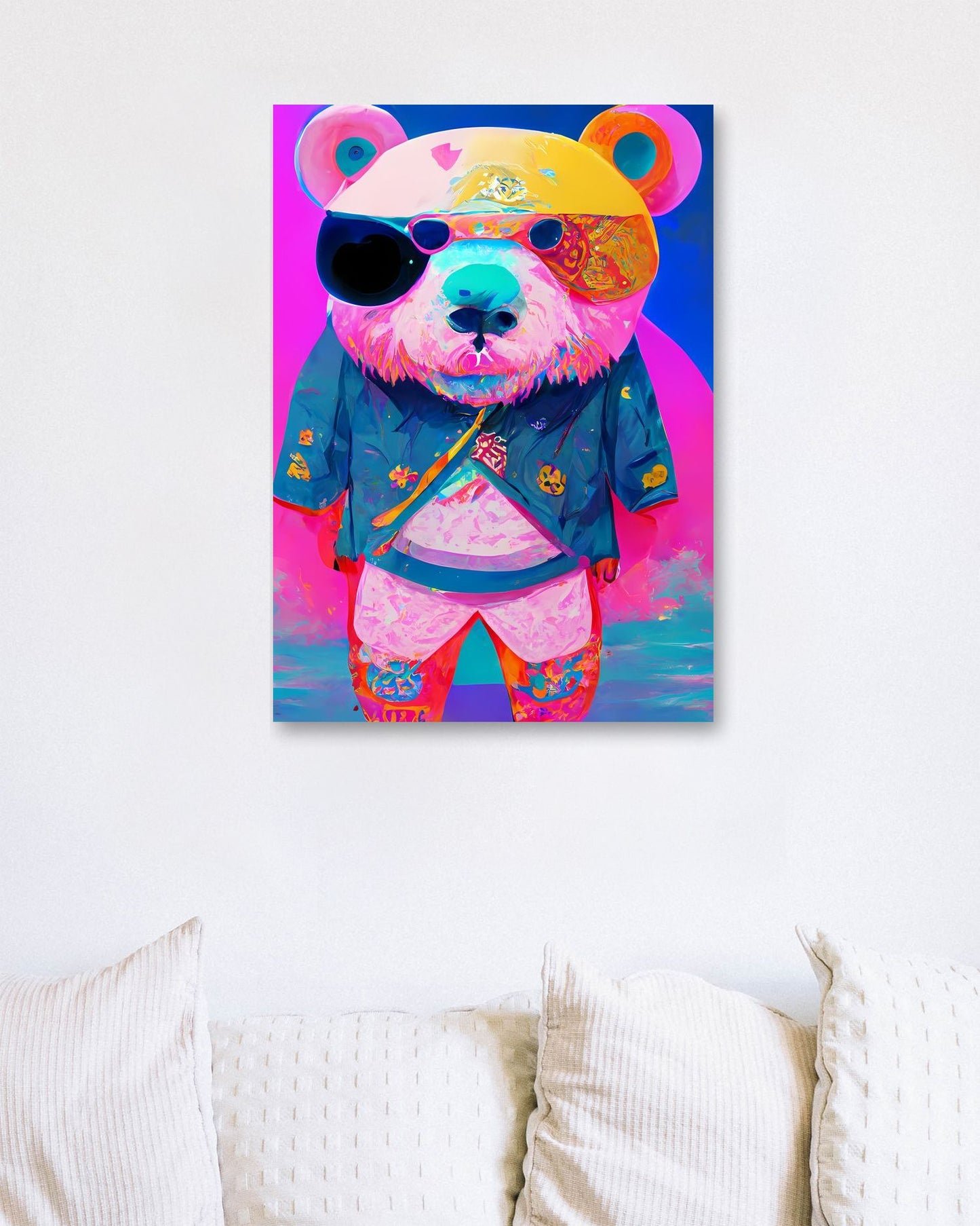 Panda bear vapor wave colorful - @SanDee15