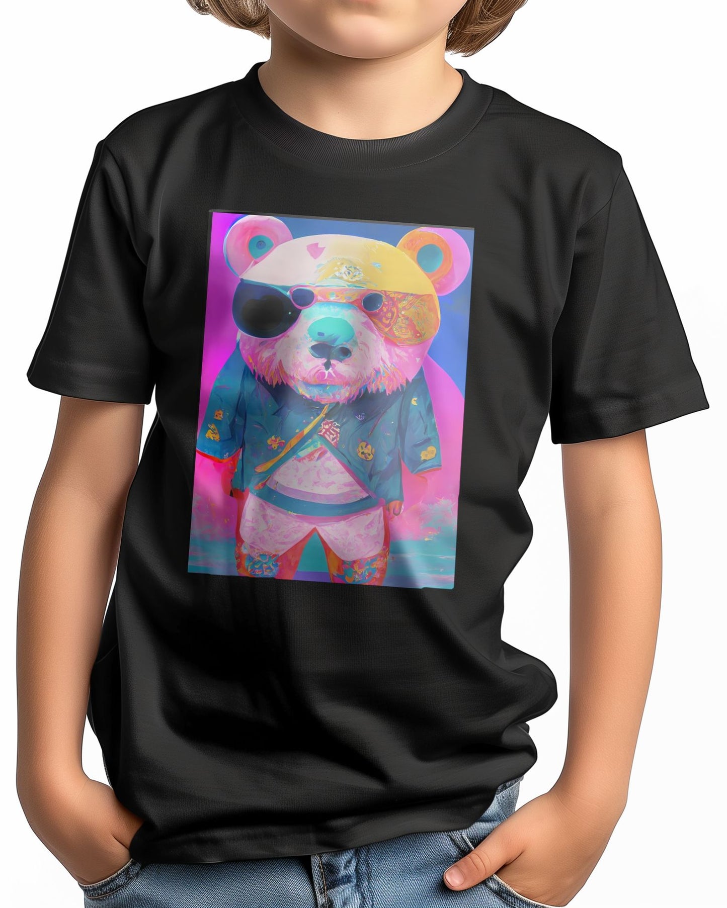 Panda bear vapor wave colorful - @SanDee15