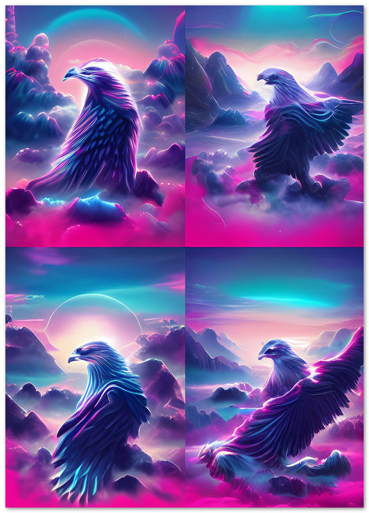 Eagle fantasy vapor wave colorful - @SanDee15