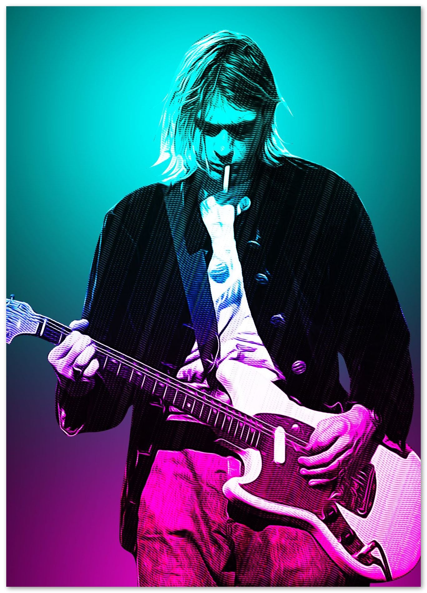 Kurt Cobain colorful illustration - @SanDee15